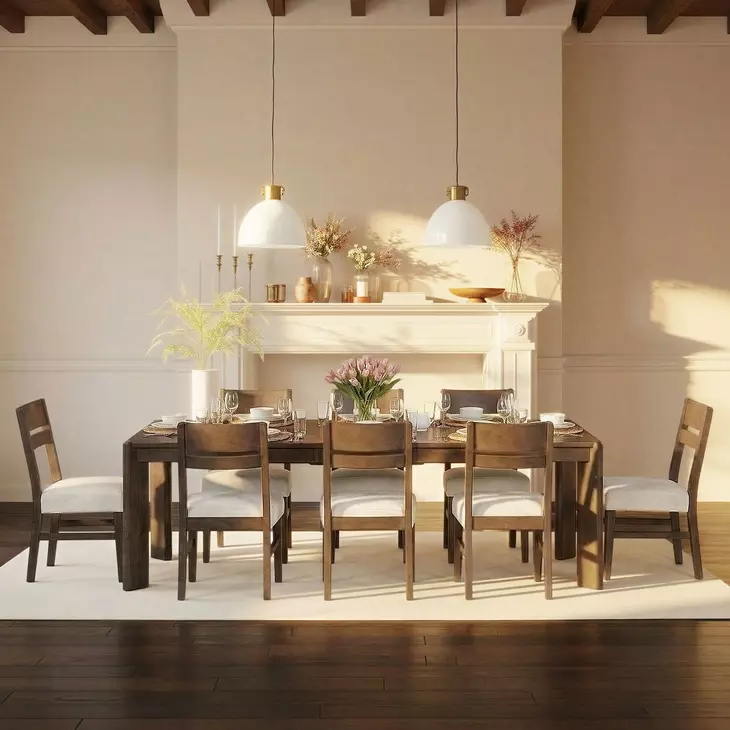 West End Saddle Brown Extendable Rectangular Dining Room Set
