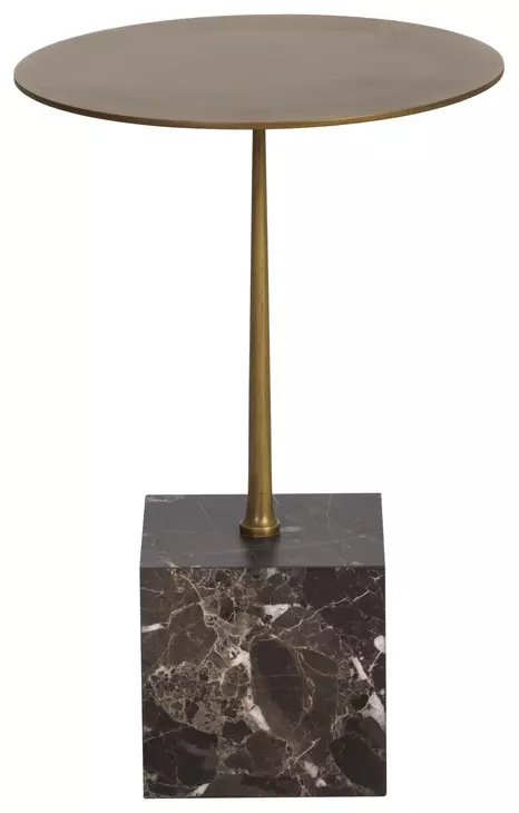 Tara Brown and Gold Round End Table
