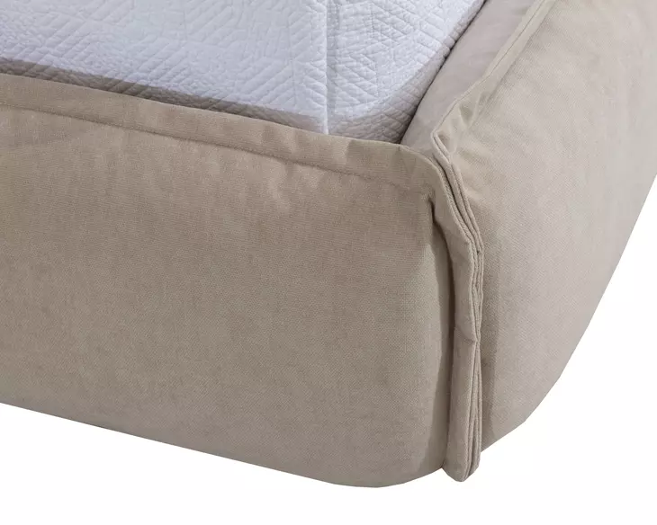Amoris Danny Cream King Upholstered Panel Bed
