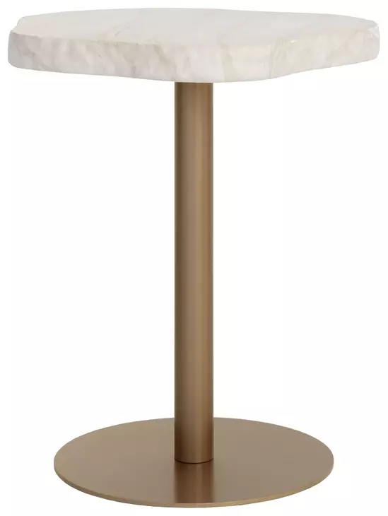 Willow Cream and Gold Outdoor 34" Freeform Bar Table