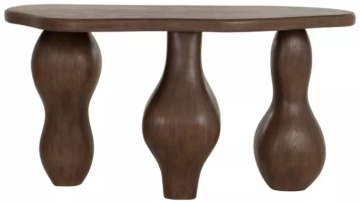 Brinley Dark Brown Outdoor Oval Console Table