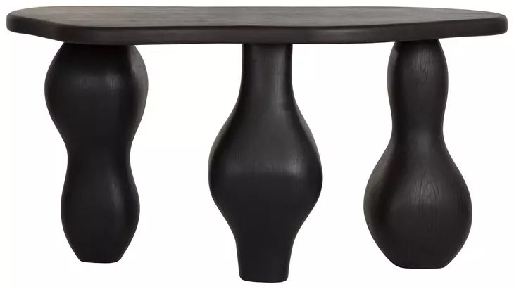 Brinley Black Outdoor Oval Console Table