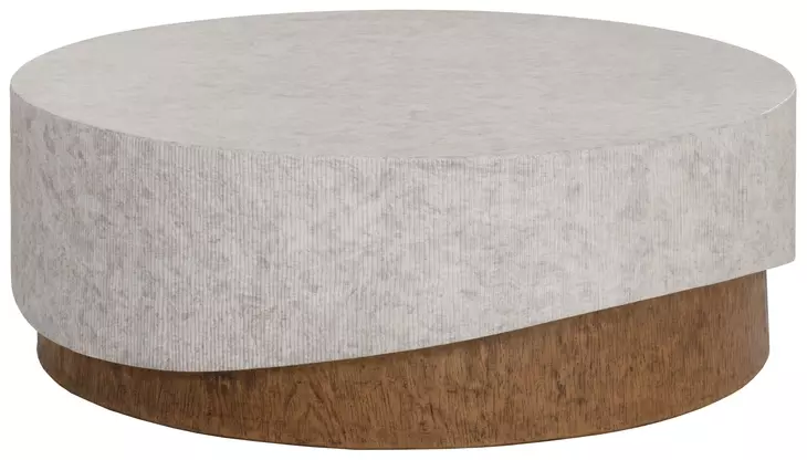 Wisteria Gray and Brown Outdoor Round Coffee Table