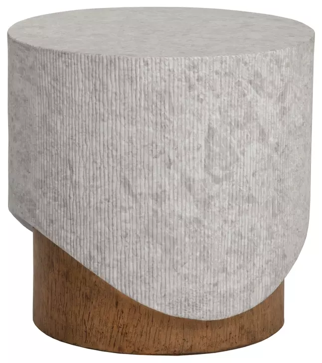 Wisteria Gray and Brown Outdoor Round End Table