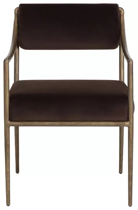 Belen Diamond Mink Upholstered Dining Arm Chair