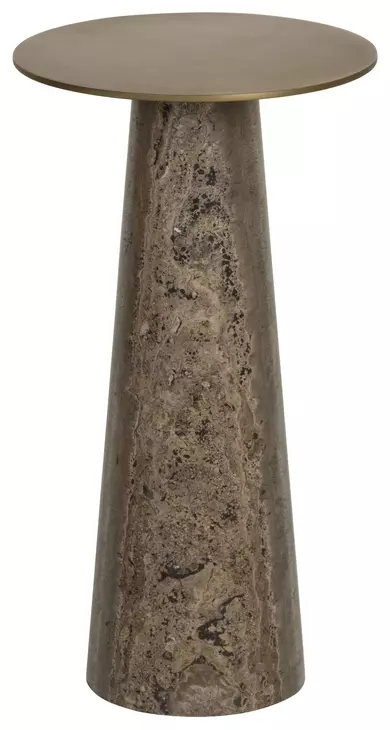 Lunara Gold and Antique Brown Round High End Table