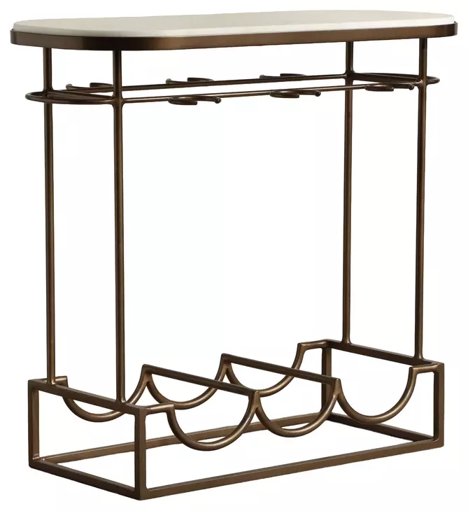 Glenna White and Gold 3 Bottle Wine Rack