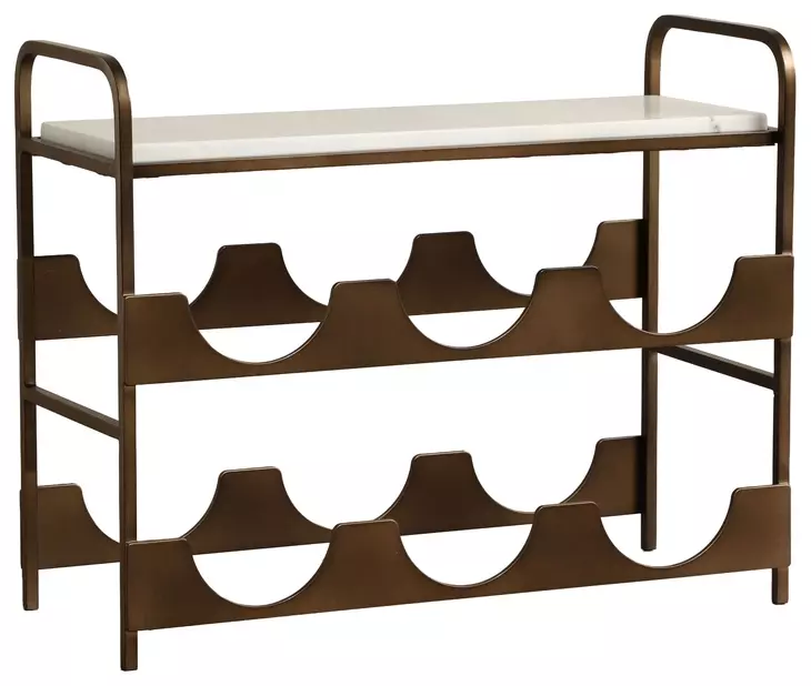 Xeniax White and Gold 6 Bottle Wine Rack