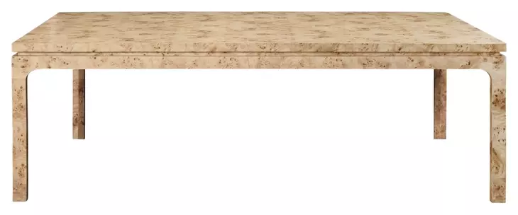Adams Matte Burl Wood Rectangular 86" Dining Table