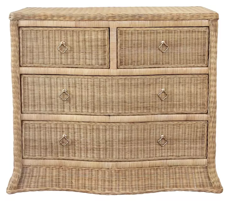 Celine Woven Rattan 4 Drawer Chest