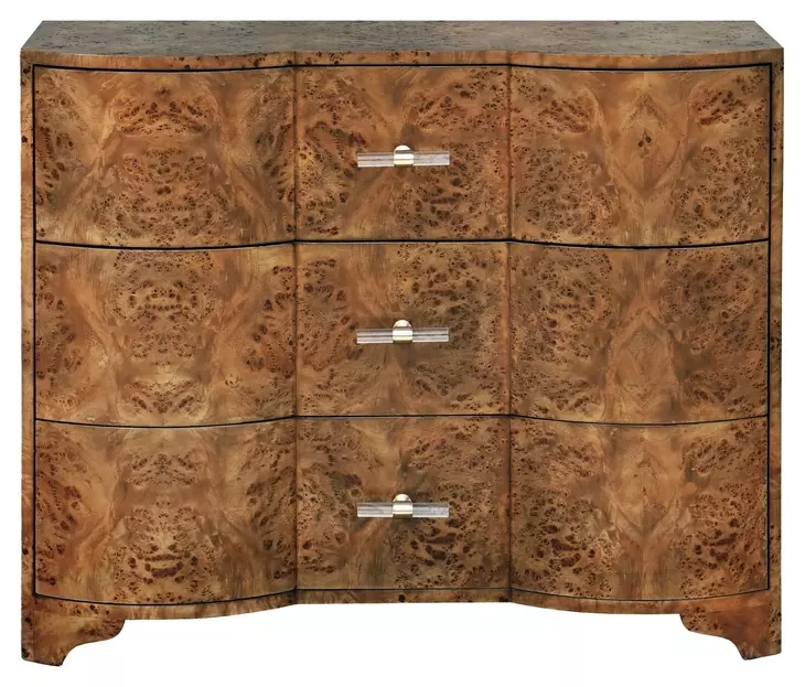 Plymouth Matte Dark Burl Wood Soft Close Accent Chest