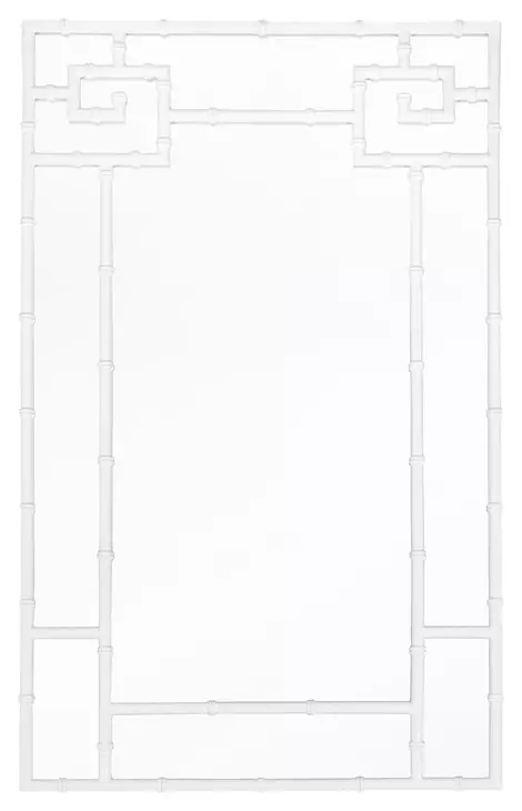 Tessa White Lacquer Bamboo Detail Mirror