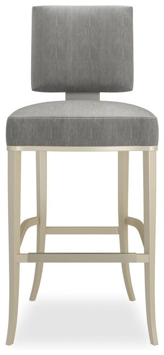 Reserved Seating Pewter Upholstered Bar Stool