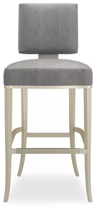 Reserved Seating Pewter Upholstered Bar Stool