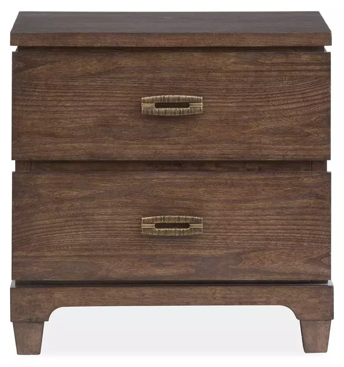 Canehurst Spiced Rum 2 Drawer Nightstand with USB Charging