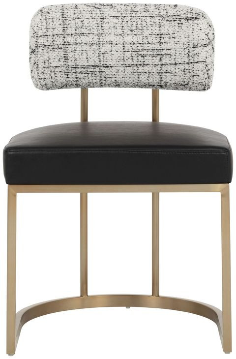 Larissa Bravo Black and Halton Birch Performance Fabric Dining Chair