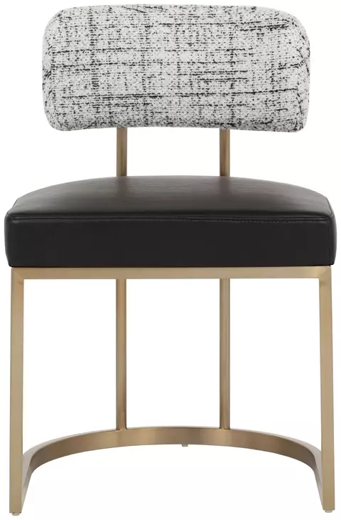 Sylvara Bravo Black and Halton Birch Performance Fabric Dining Chair