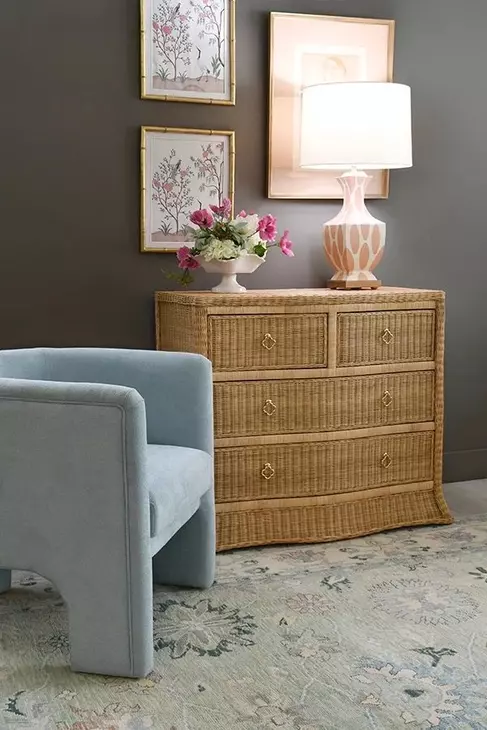 Celine Woven Rattan 4 Drawer Chest