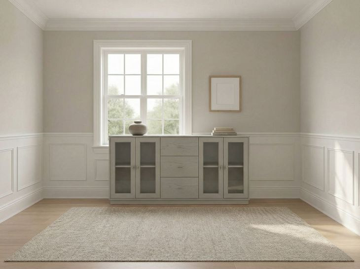 Zest Cream 4 Glass Door Sideboard