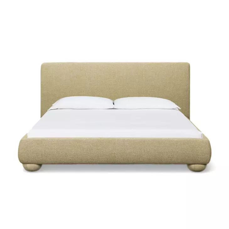 Rayne Honey King Upholstered Panel Bed