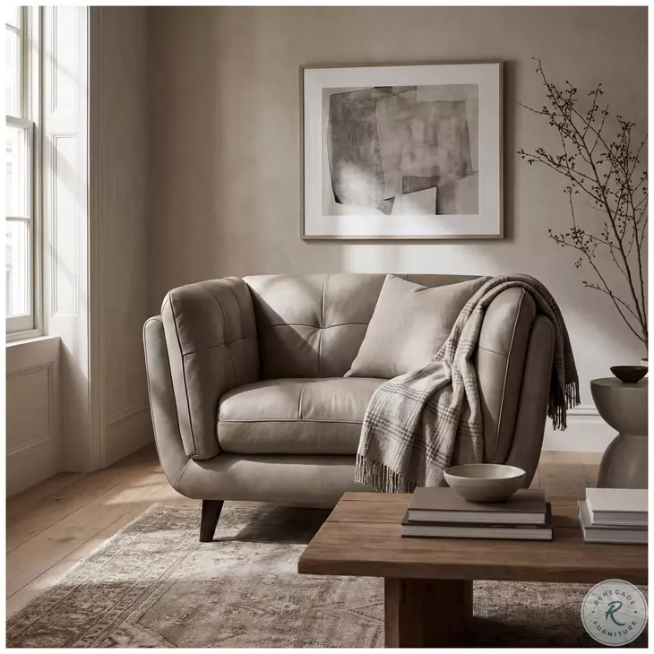 Sorella Slate Leather Upholstered Accent Chair