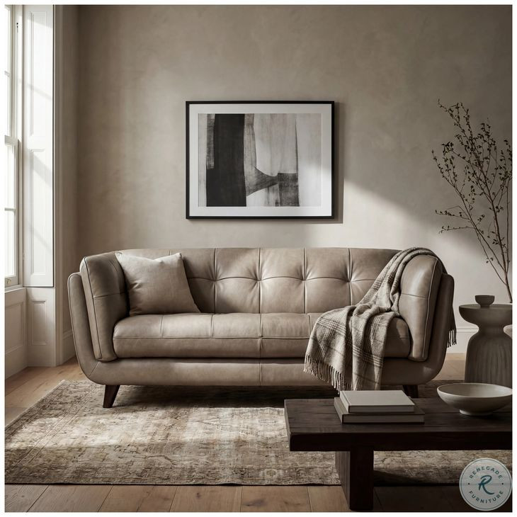 Sorella Slate Leather 70" Loveseat
