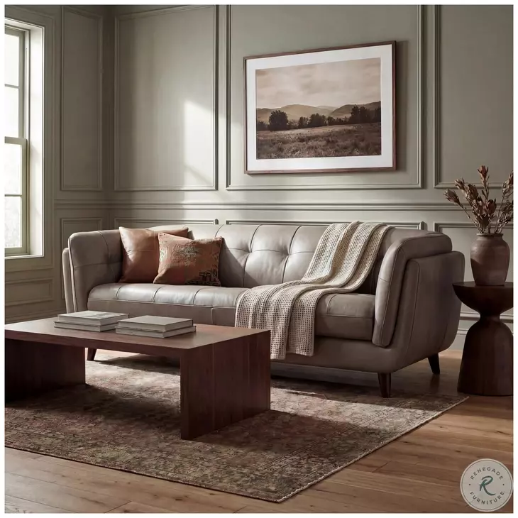 Sorella Slate Leather 84" Sofa