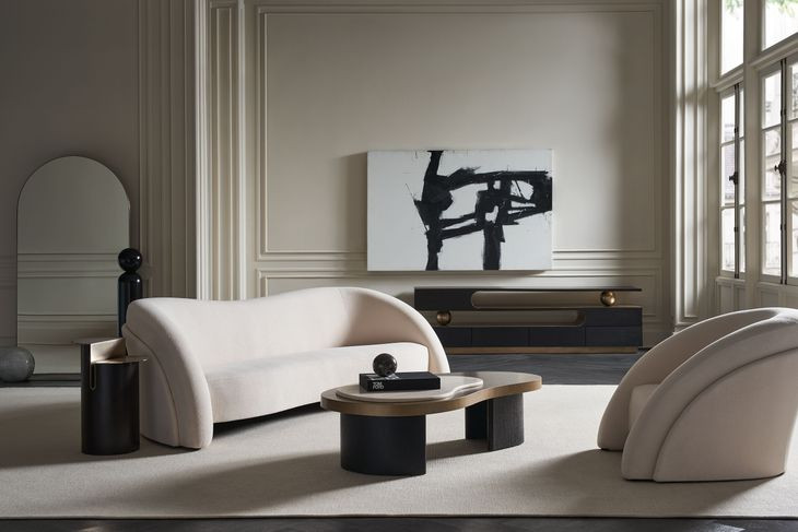 Movement Ivory Performance Fabric 105" Sofa