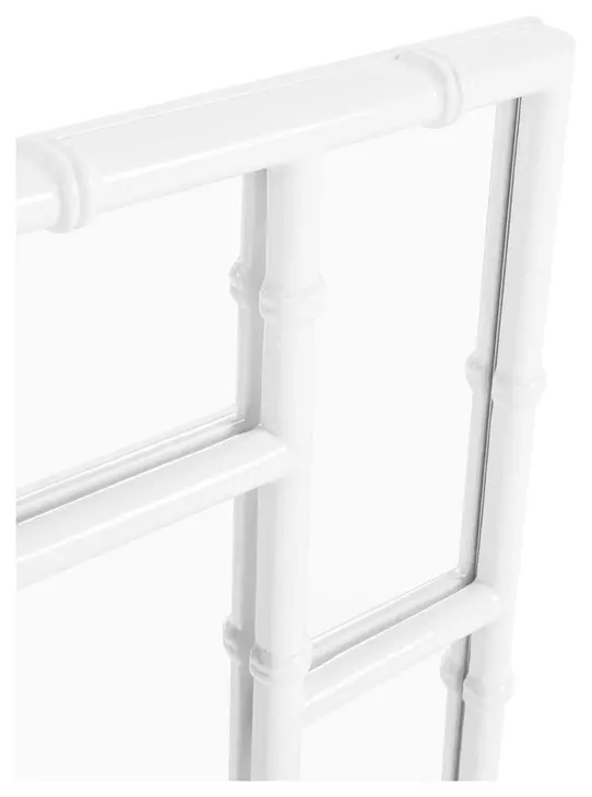 Tessa White Lacquer Bamboo Detail Mirror