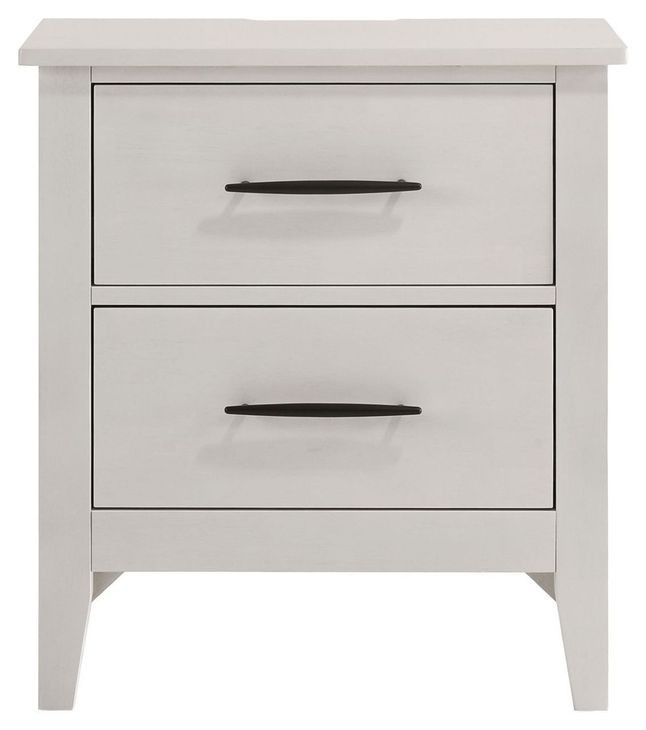 Andover White 2 Drawer Nightstand with USB Charging