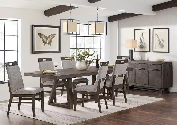 Hearst Reclaimed Chevron 101" Extendable Rectangular Dining Table