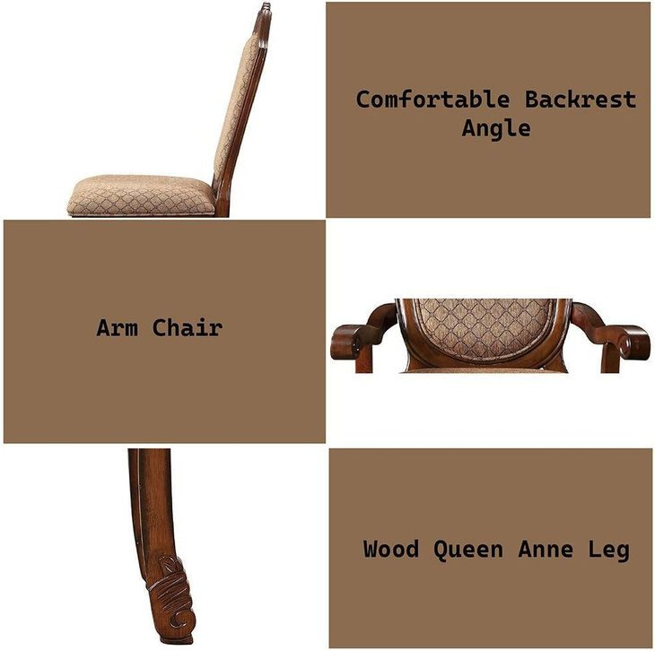 Chateau De Ville Light Brown Upholstered Arm Chair Set of 2