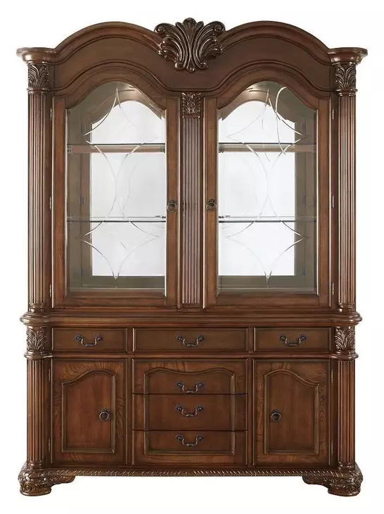 Chateau De Ville Cherry 4 Door Buffet and Hutch with LED