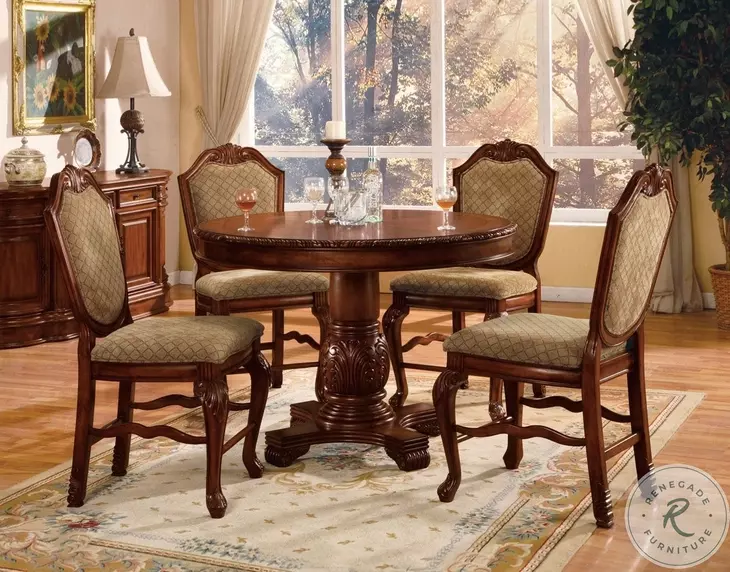 Chateau De Ville Cherry Round Counter Height Table Set