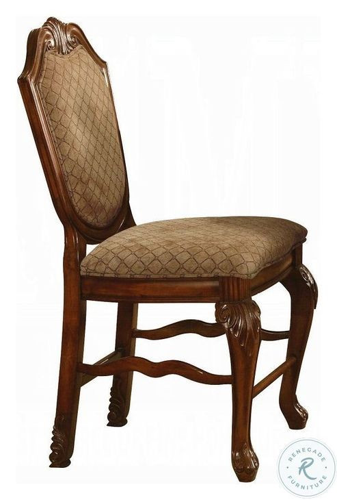 Chateau De Ville Fabric and Cherry Counter Height Chair Set of 2