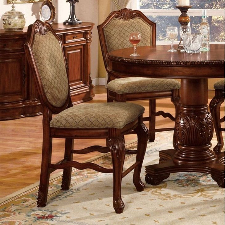 Chateau De Ville Brown Upholstered Counter Height Chair Set of 2