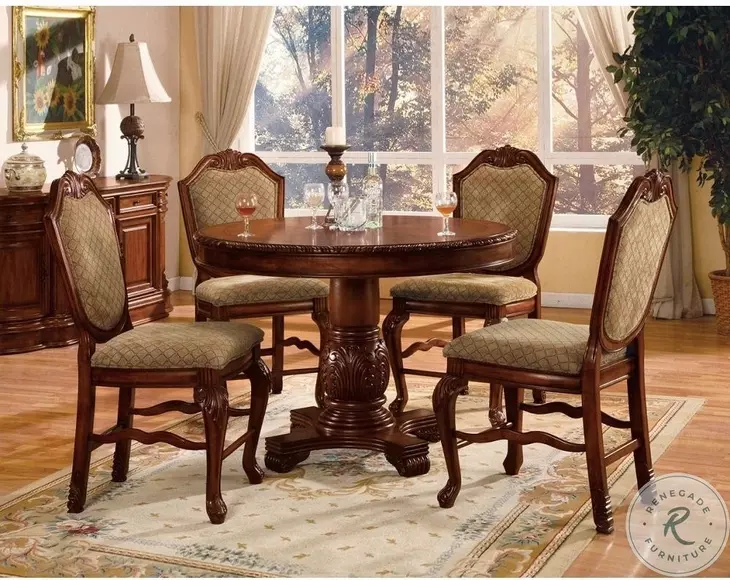 Chateau De Ville Fabric and Cherry Counter Height Chair Set of 2