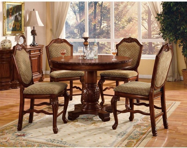 Chateau De Ville Brown Upholstered Counter Height Chair Set of 2