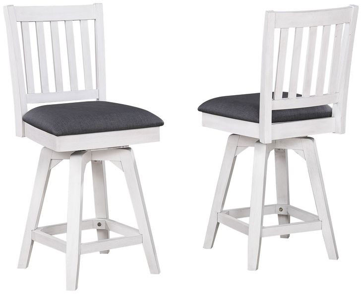 Summer Winds II Gray Mission Back Swivel Upholstered Counter Height Stool