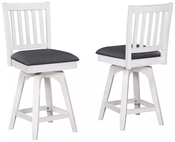 Summer Winds II Gray Mission Back Swivel Upholstered Counter Height Stool