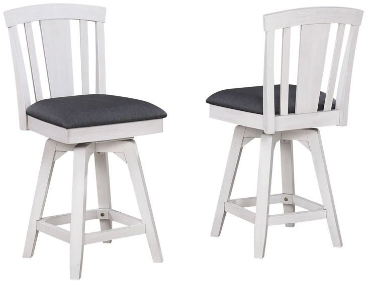 Summer Winds II Gray Fan Back Swivel Upholstered Counter Height Stool