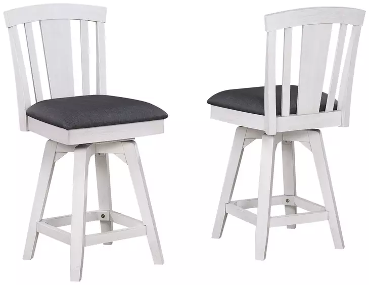 Summer Winds II Gray Fan Back Swivel Upholstered Counter Height Stool