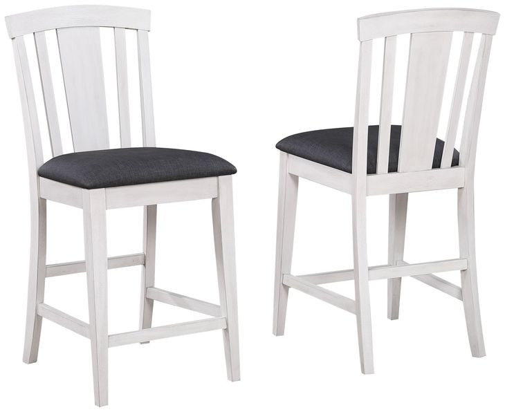Summer Winds II Gray Fan Back Upholstered Counter Height Stool Set of 2
