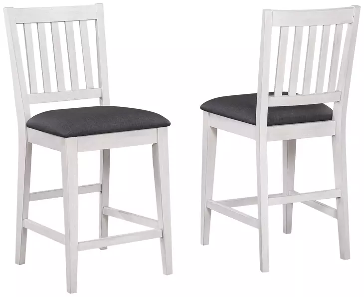 Summer Winds II White and Gray Rectangular Extendable Counter Height Dining Room Set