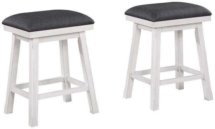 Summer Winds II Gray Upholstered Saddle Backless Counter Height Stool