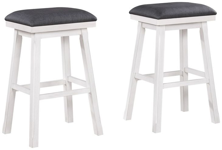 Summer Winds II Gray Upholstered Saddle Backless Barstool