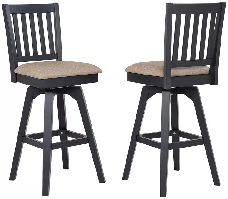 Autumn Winds Beige Mission Back Swivel Upholstered Barstool
