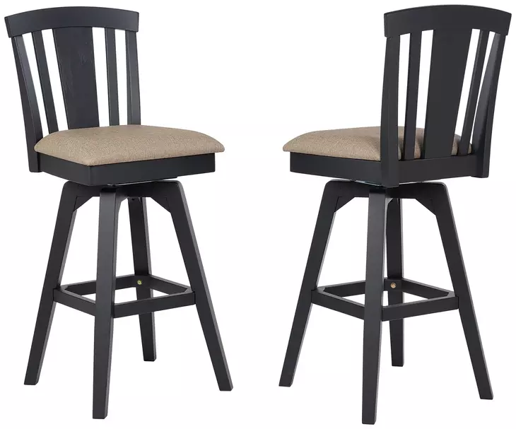 Autumn Winds Beige Fan Back Swivel Upholstered Barstool