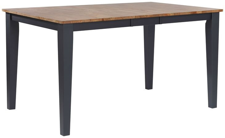 Autumn Winds Brown and Black 78" Rectangular Extendable Counter Height Leg Dining Table