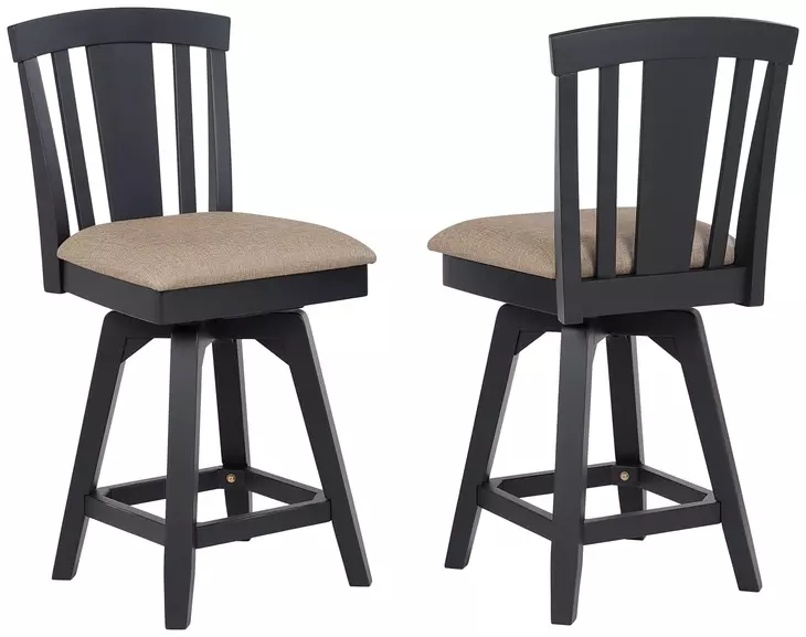 Autumn Winds Beige Fan Back Swivel Counter Height Stool
